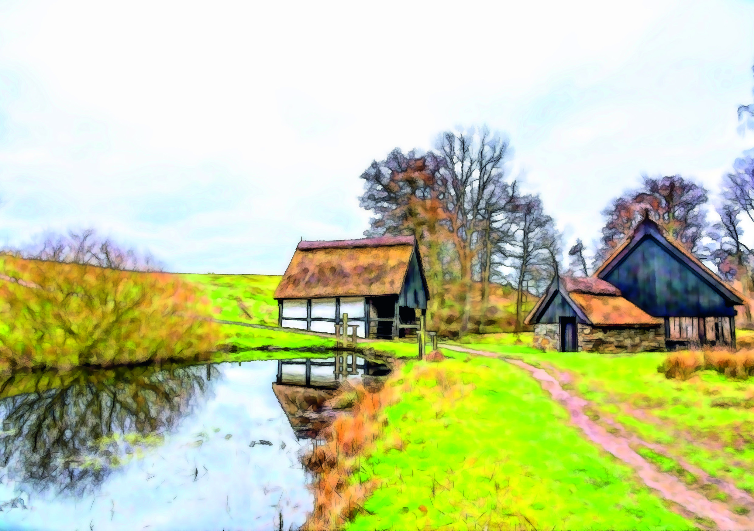 Art 21002 - vandmølle og ørredhus Slusegaard - forside