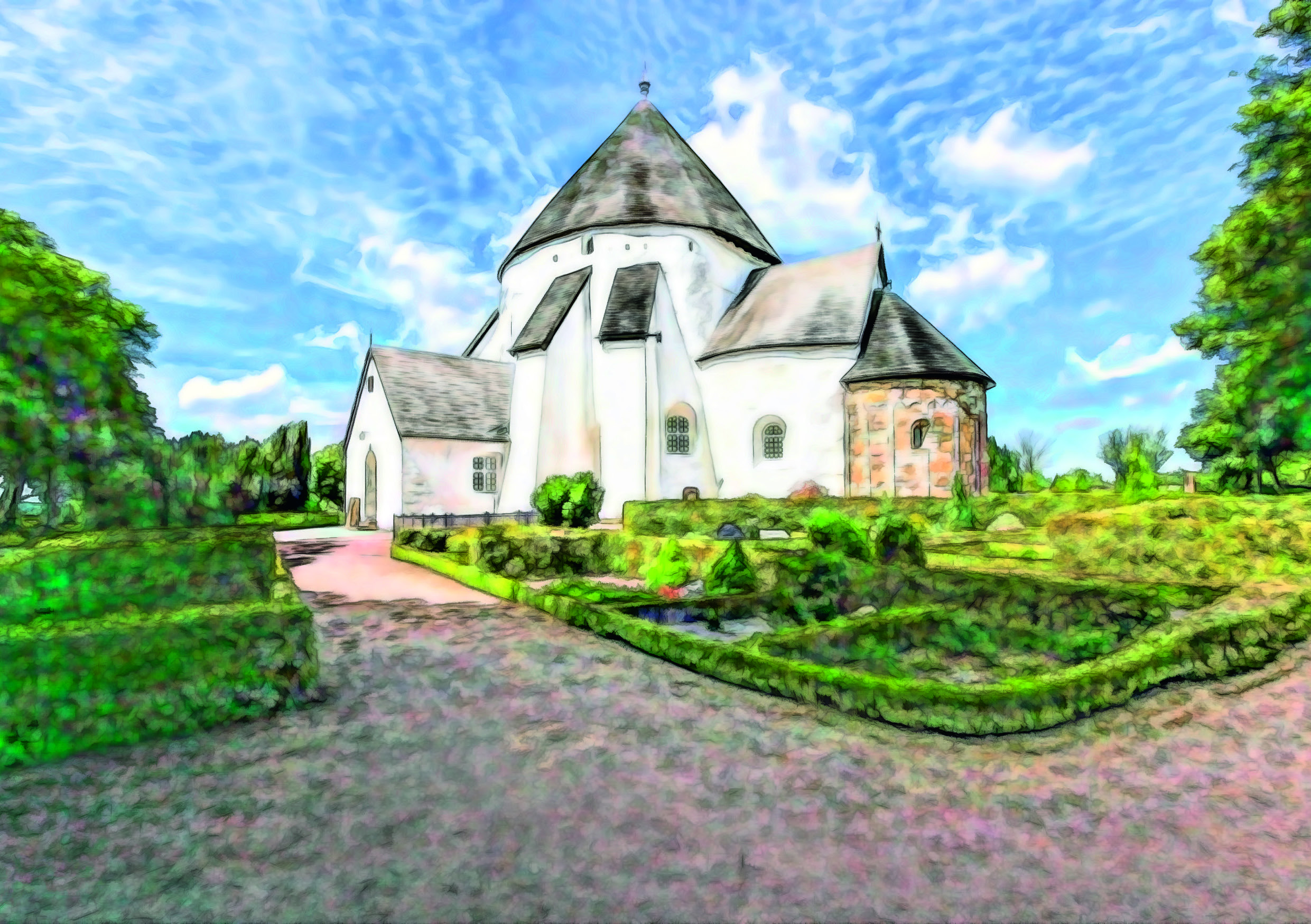 Art 21007 - Østerlars Rundkirke - forside