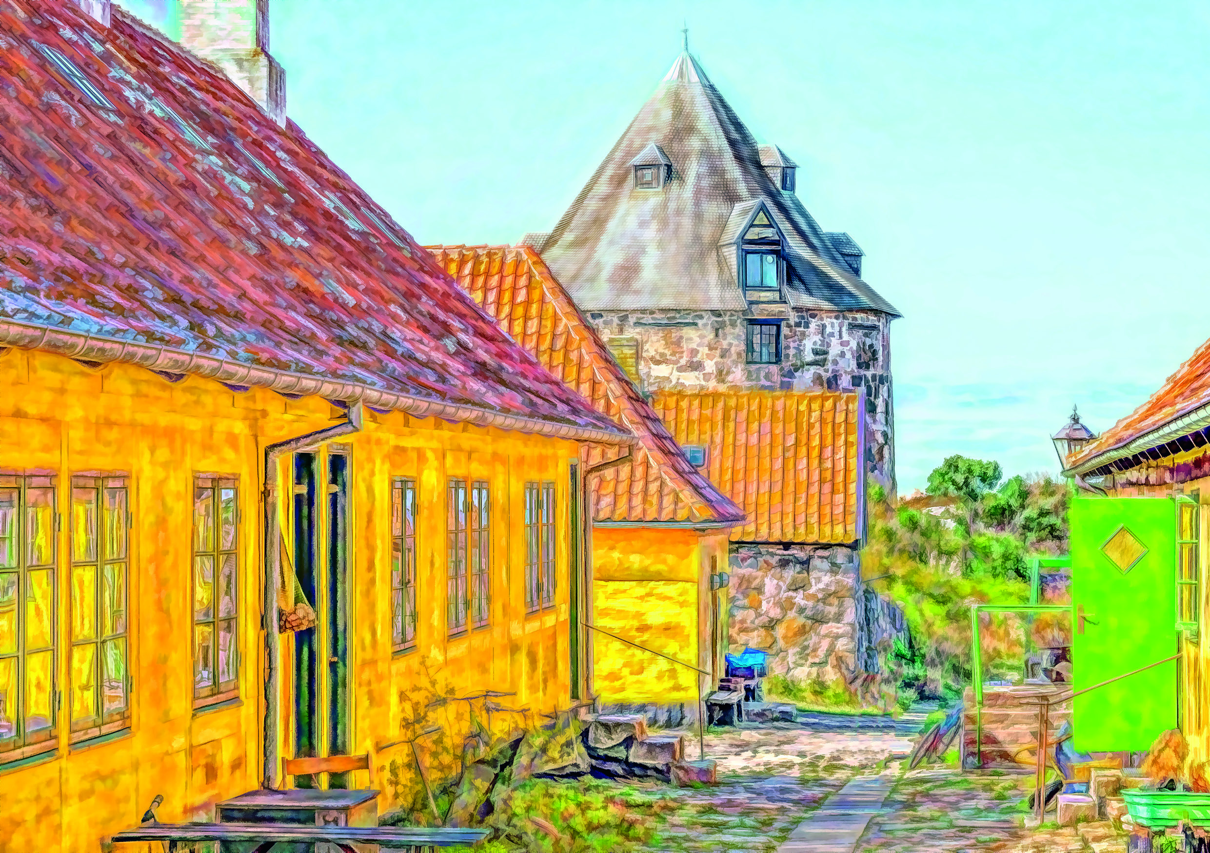 Frederiksø by med Lille Tårn