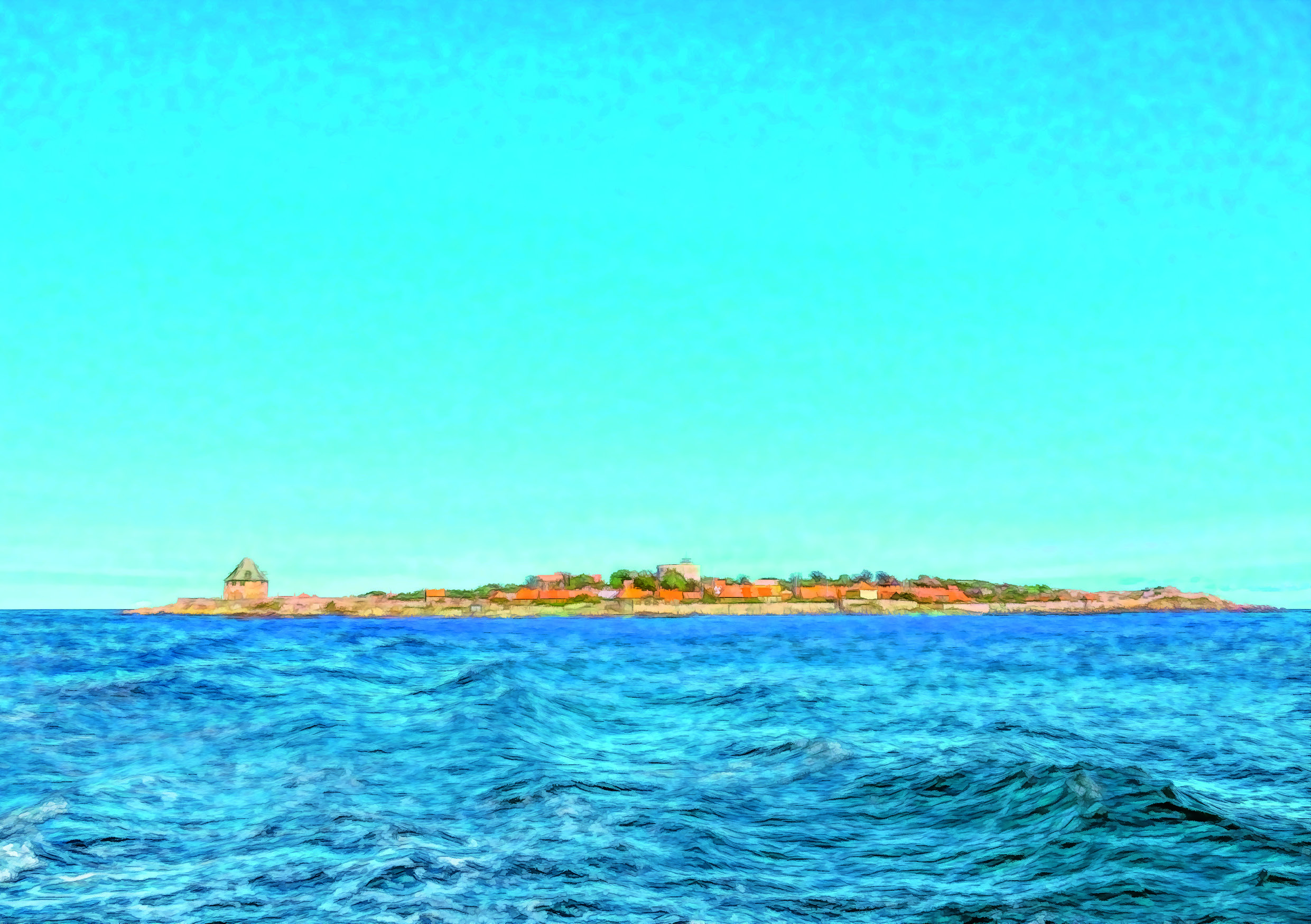 Ertholmene set fra havet