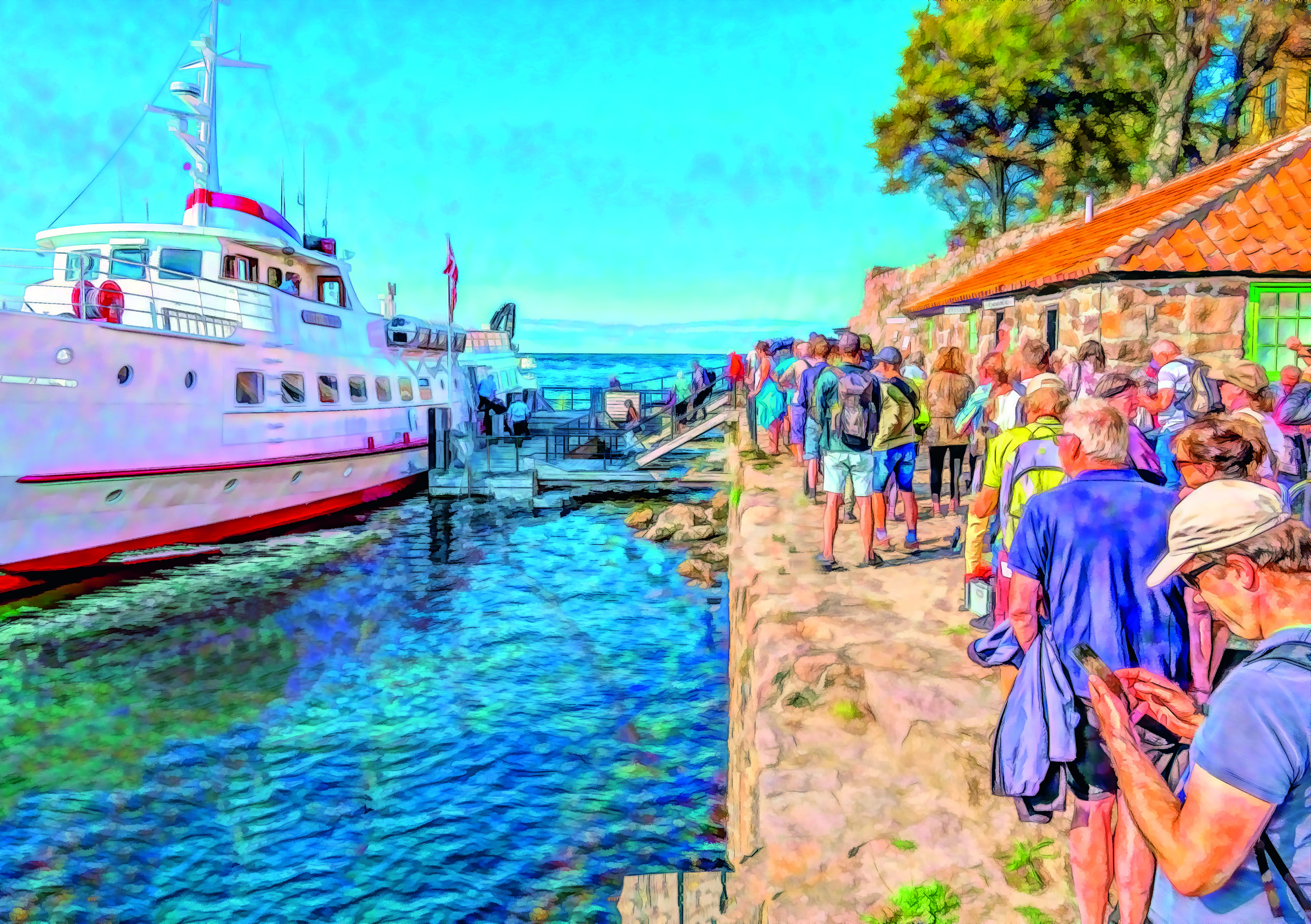 Christiansø MS Ertholm ved kajen med ventende passagerer