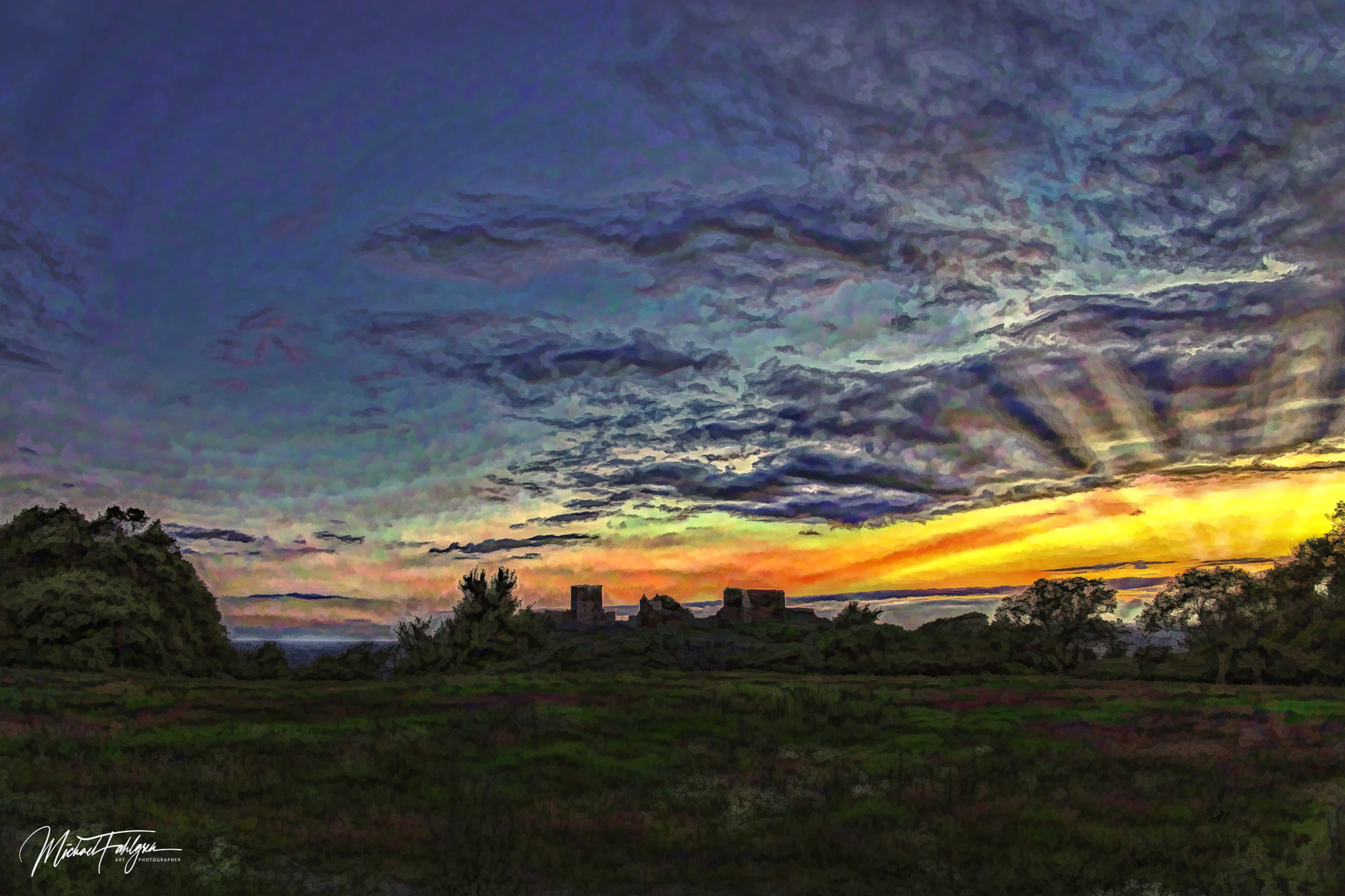Hammershus solnedgang