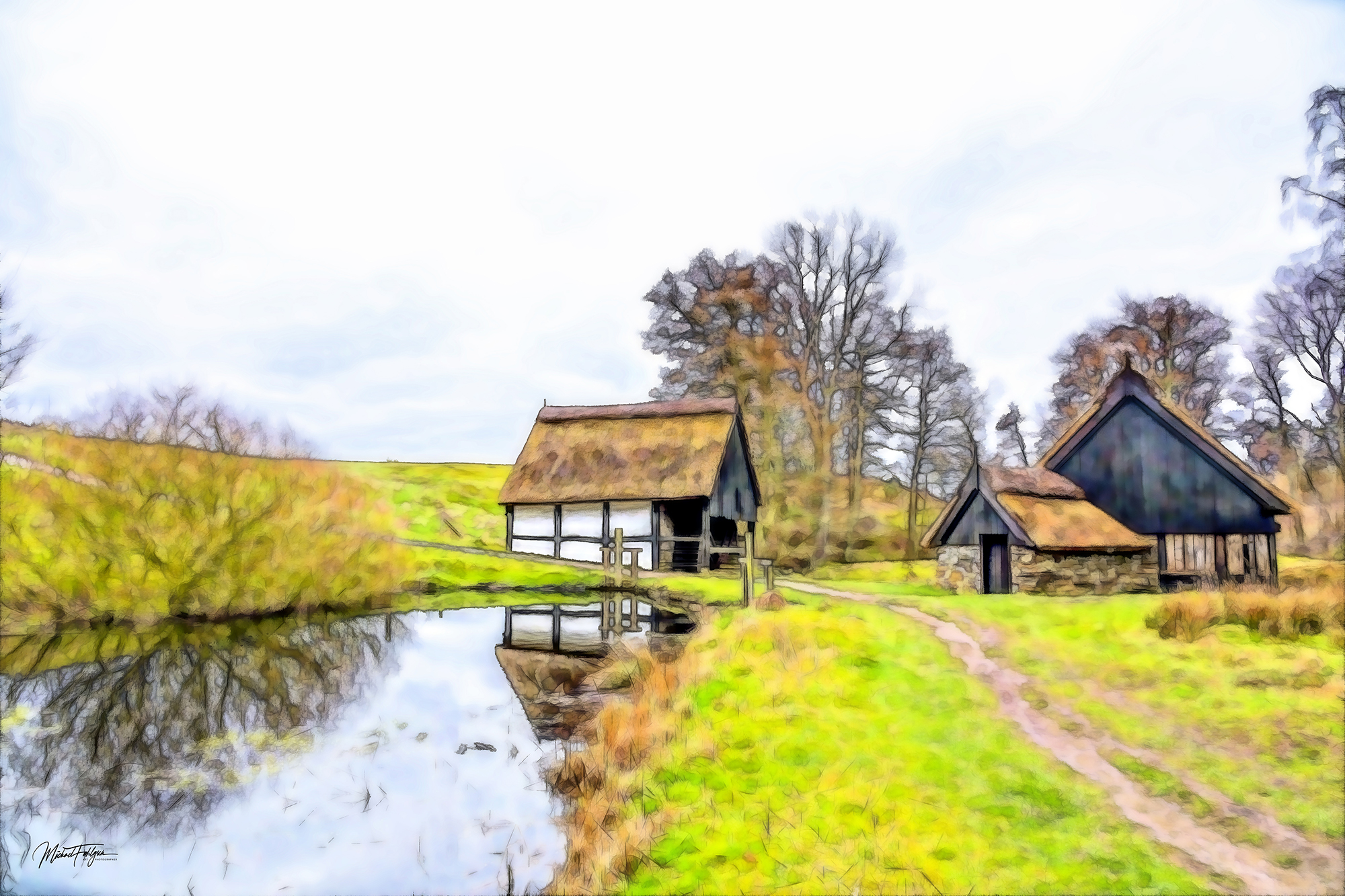 Vandmølle og Ørredhus ved Slusegaard 1