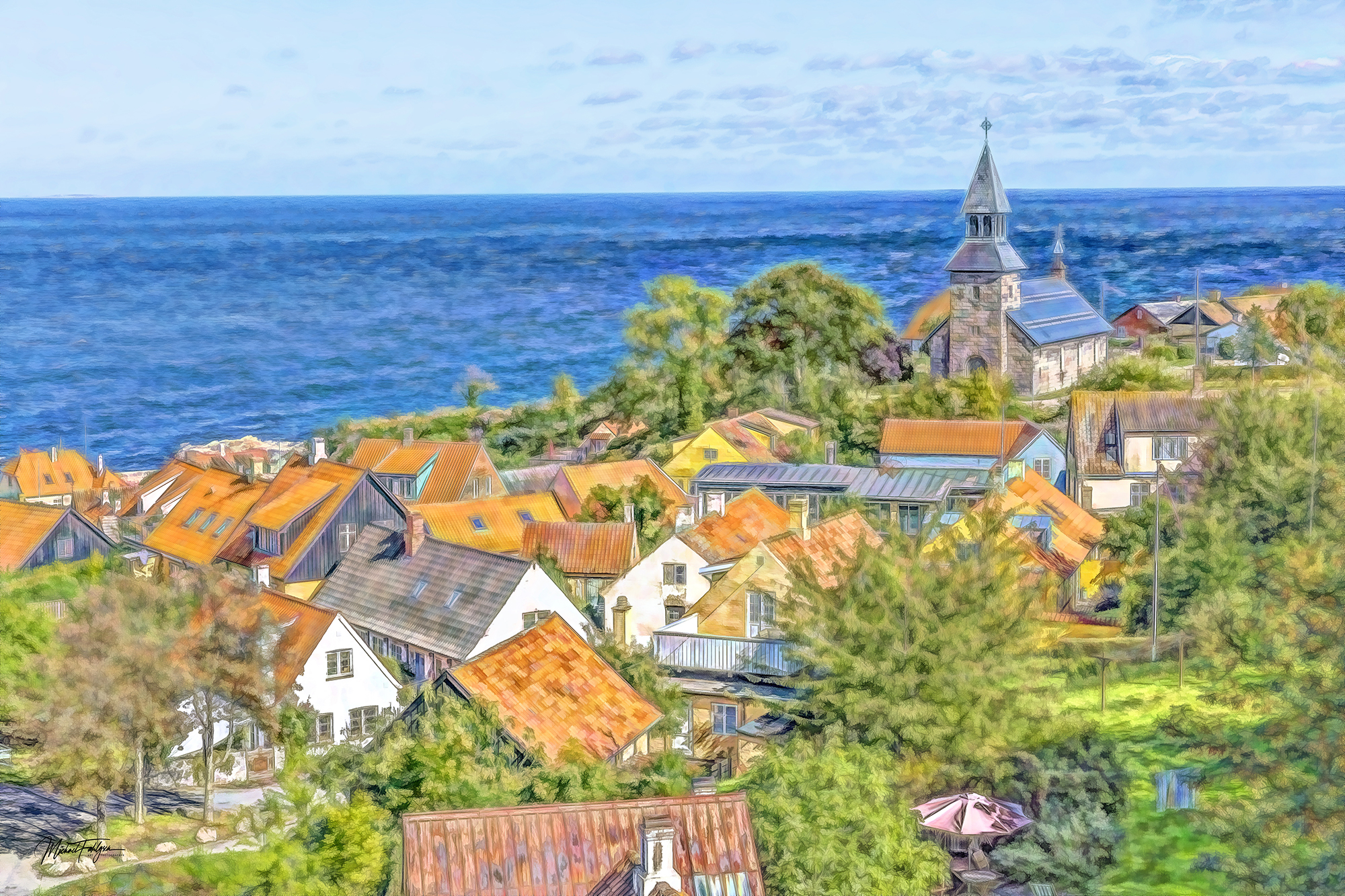 Gudhjem med kirken